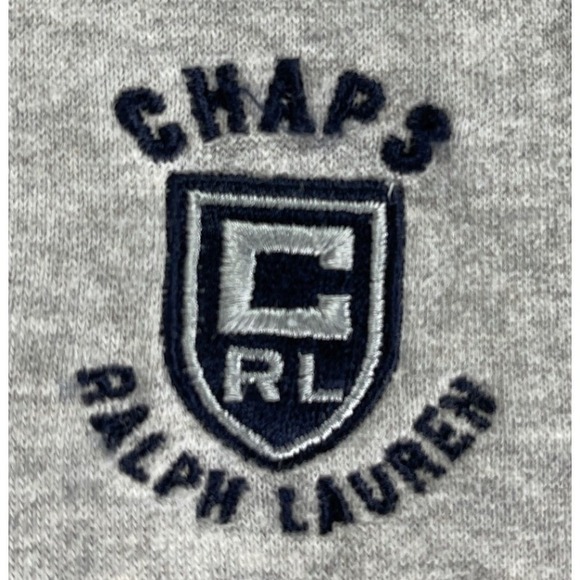 Chaps Ralph Lauren Mens XXL Gray 1/4 Zip Sweatshirt Pullover Crest Logo - Picture 5 of 7